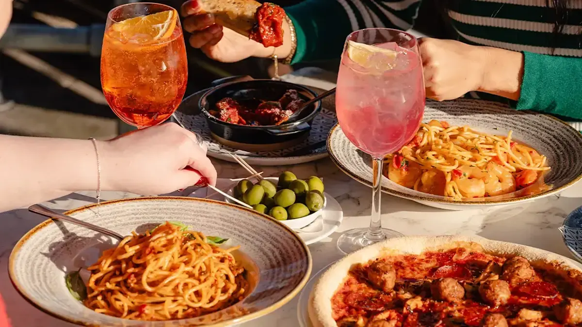 Italian pasta and pizza at Bella Italia