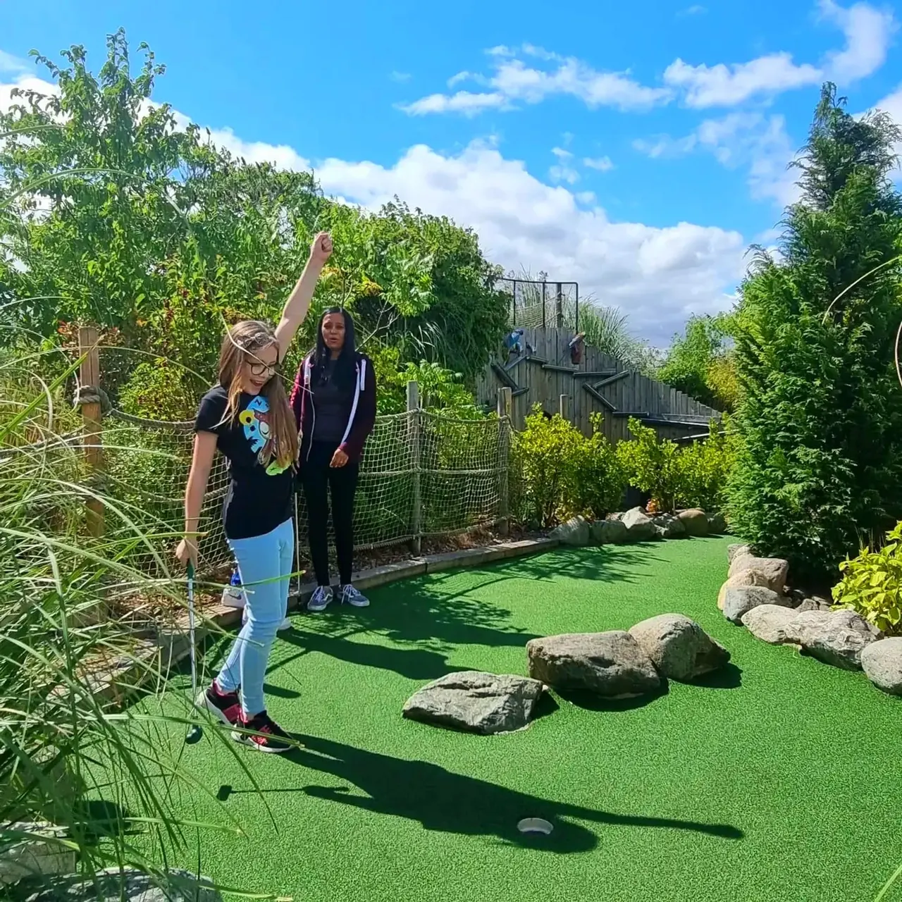 Jungle-themed adventure golf hole at Blaby