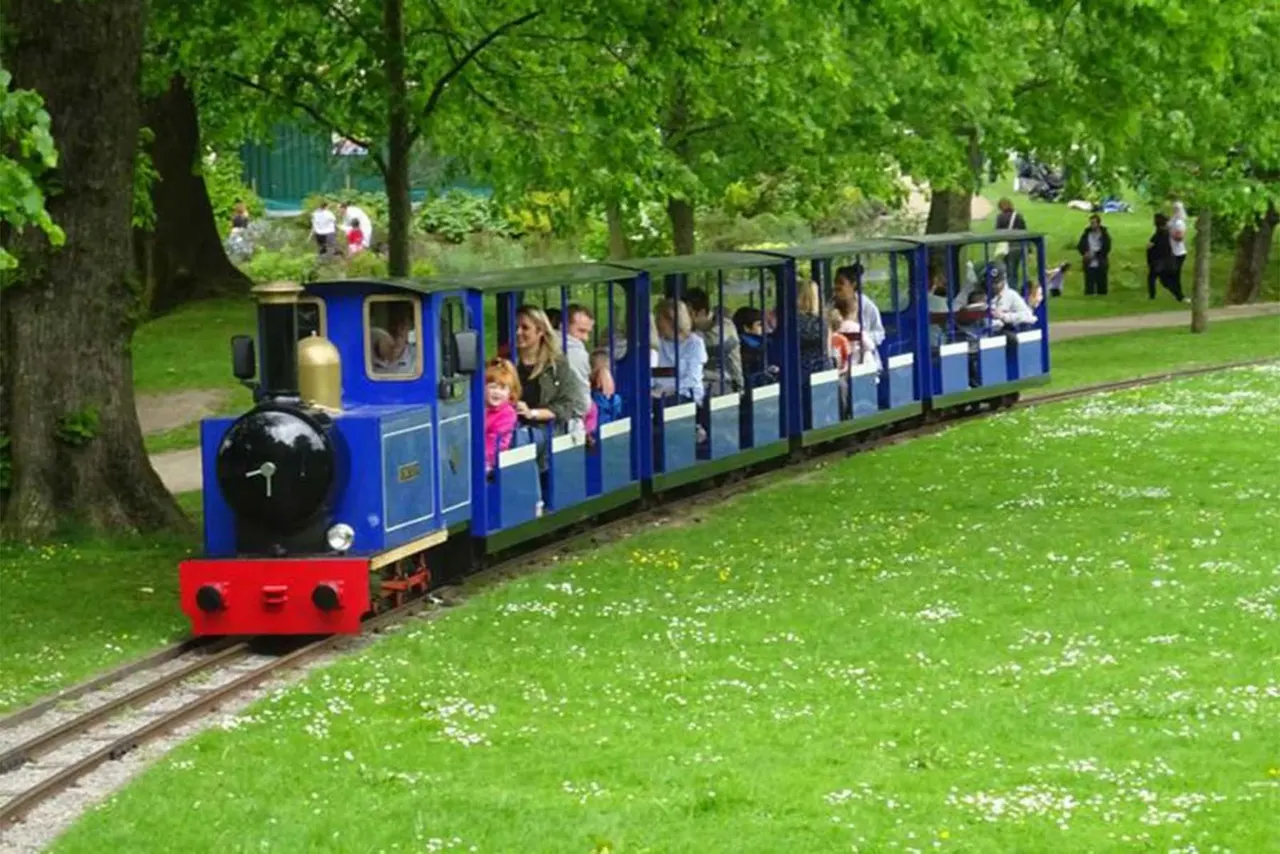 Miniature train at Pavilion Gardens Buxton