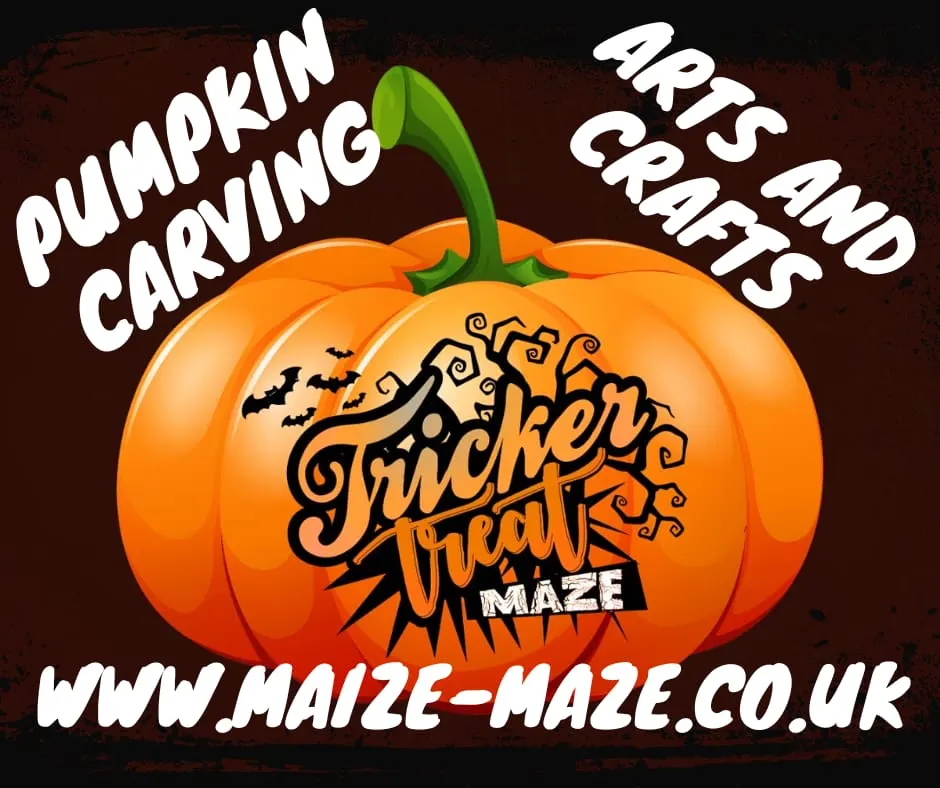 Tricker Treat Maze Halloween event poster with maze branding