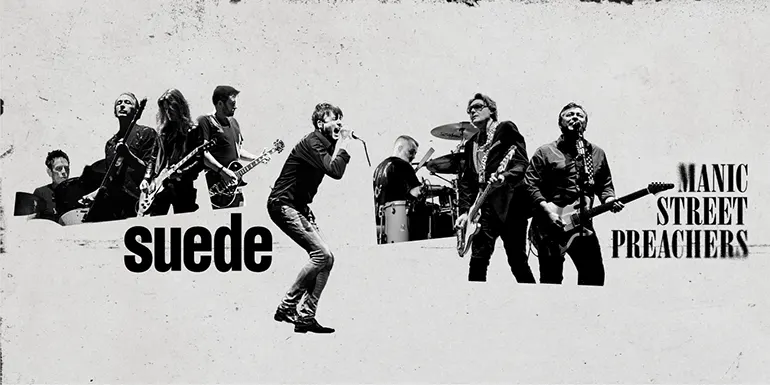 Suede and Manic Street Preachers co-headline 2026 Nottingham arena tour promotional graphic