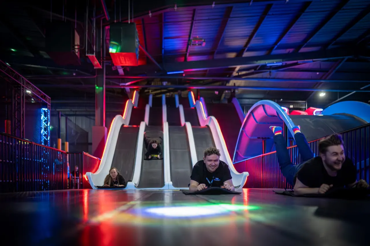 Kids on air courts and play at Slick City Action Park