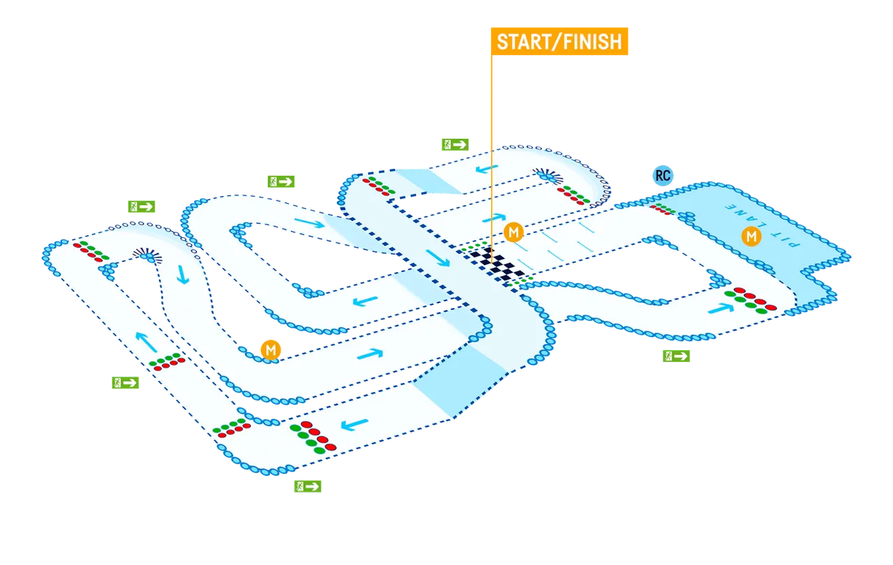 TeamSport Nottingham indoor track map diagram