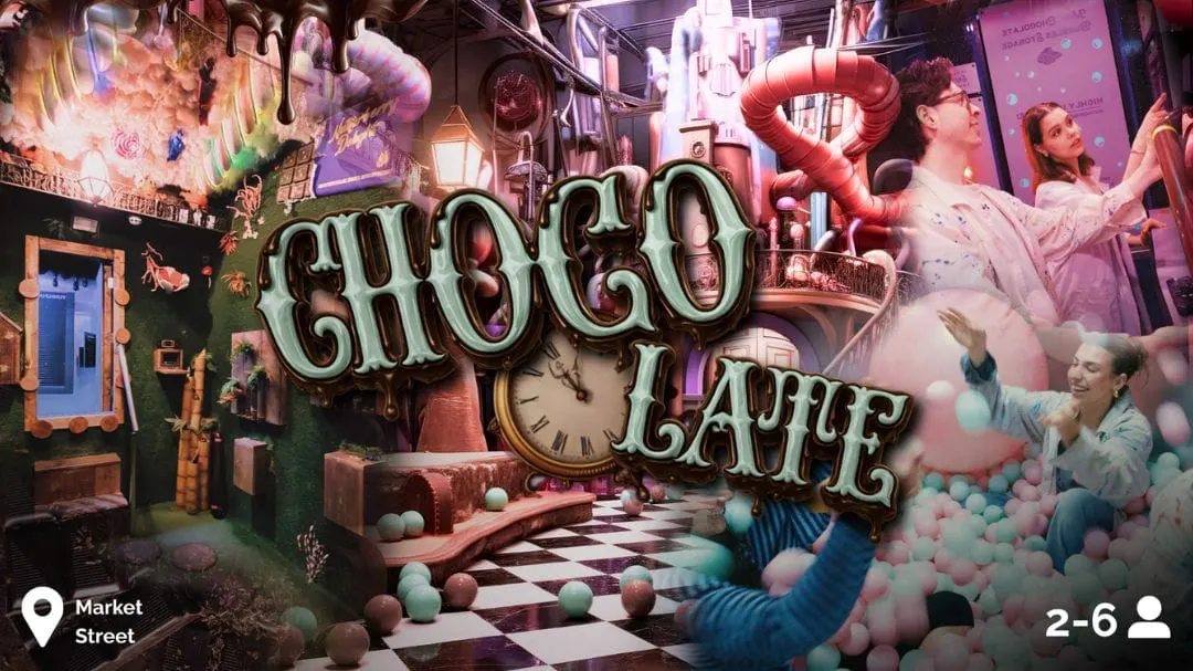 Break Escape Market Street room still - Choco-Late escape room set