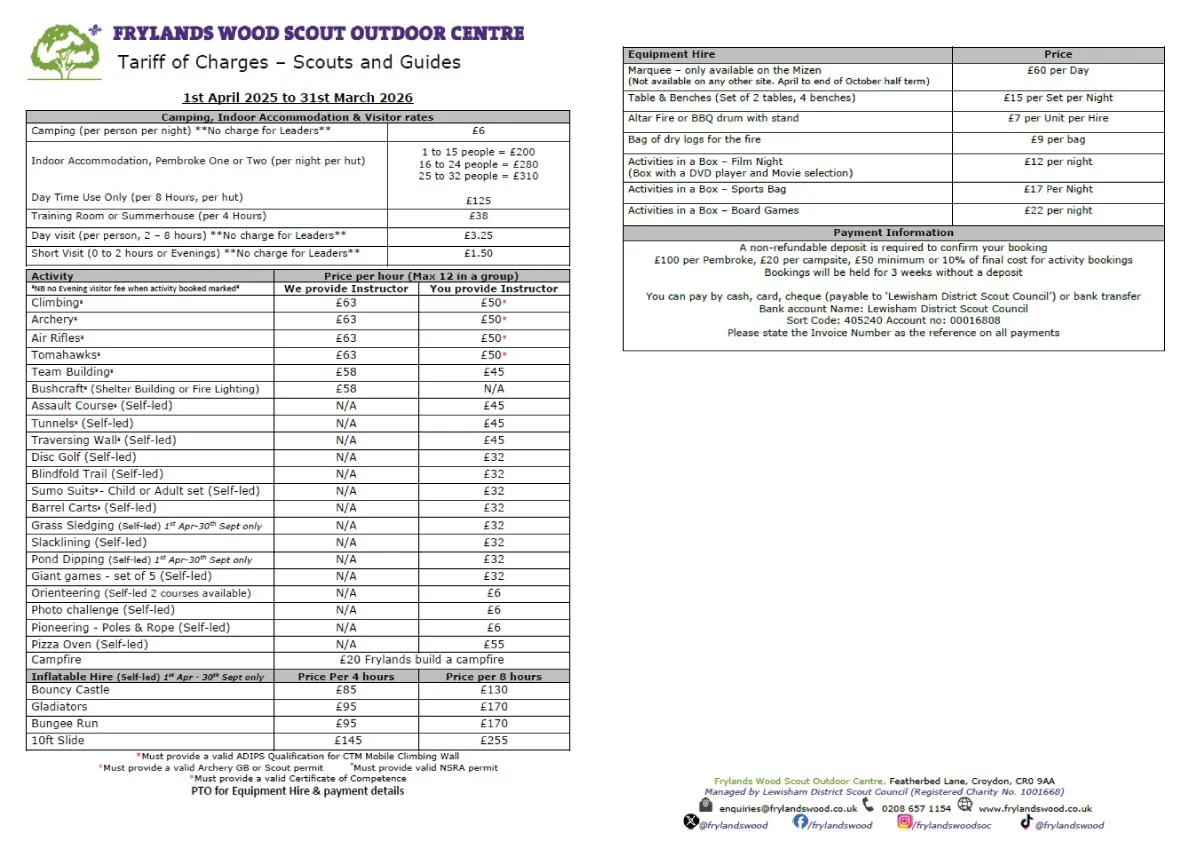 Frylands Wood Scout Outdoor Centre