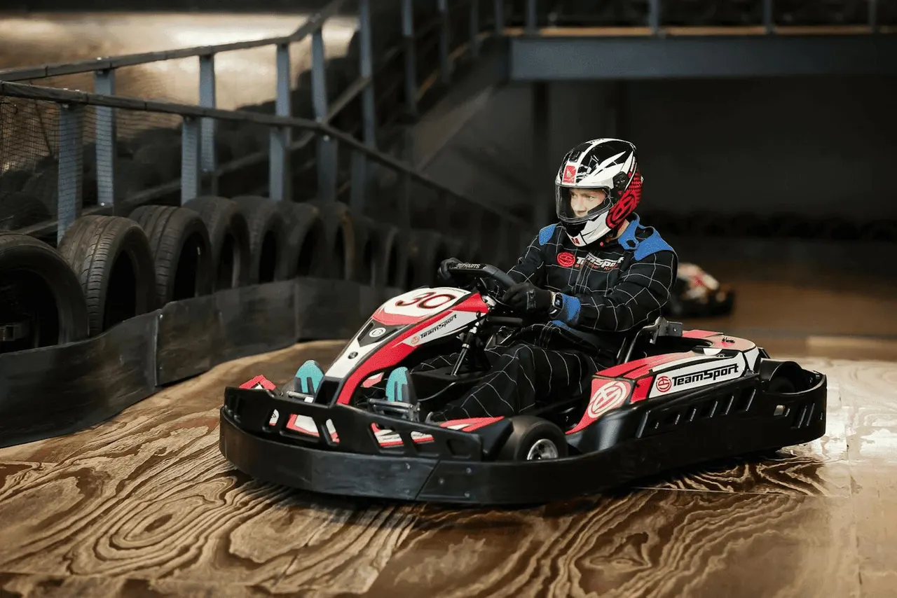 Go-kart action still from TeamSport Coventry track pages