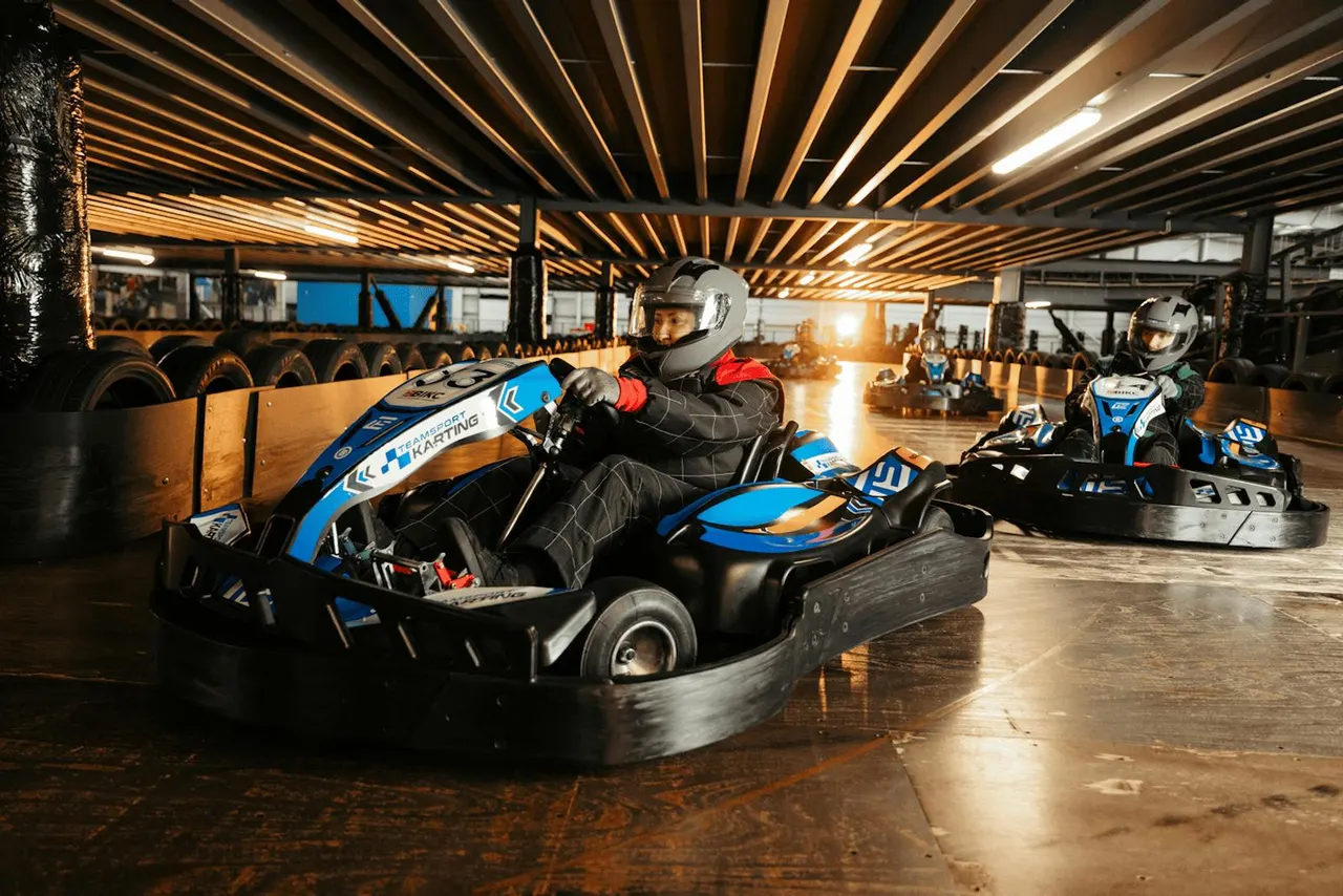 Electric go-karting action still