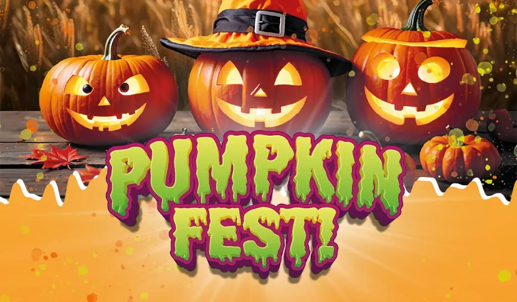 Pumpkin Fest poster with jack-o-lanterns and slime title art