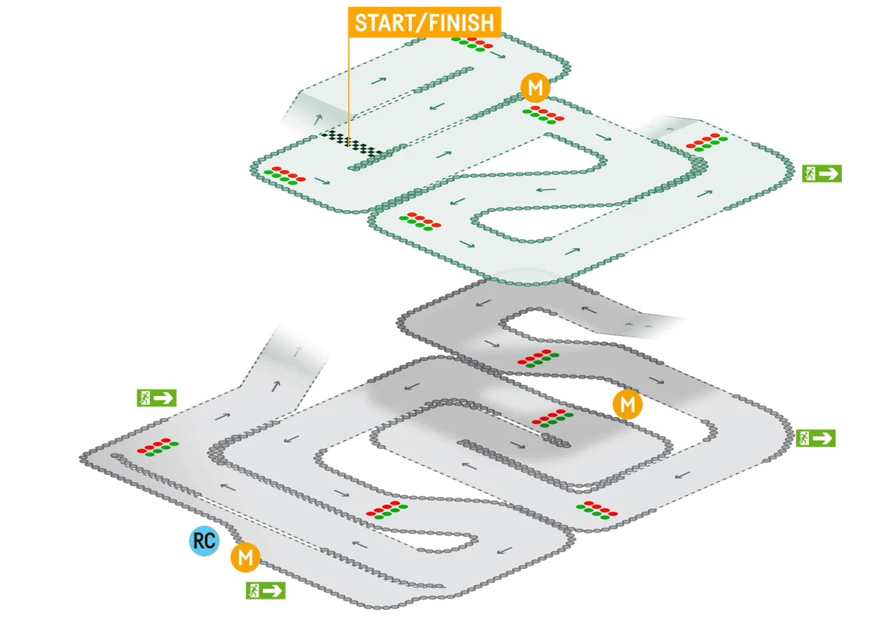 TeamSport Coventry indoor track map diagram