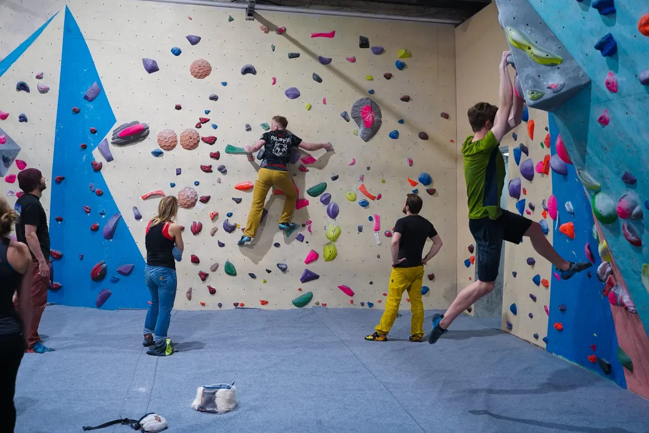 First-time climber at The Climbing Station