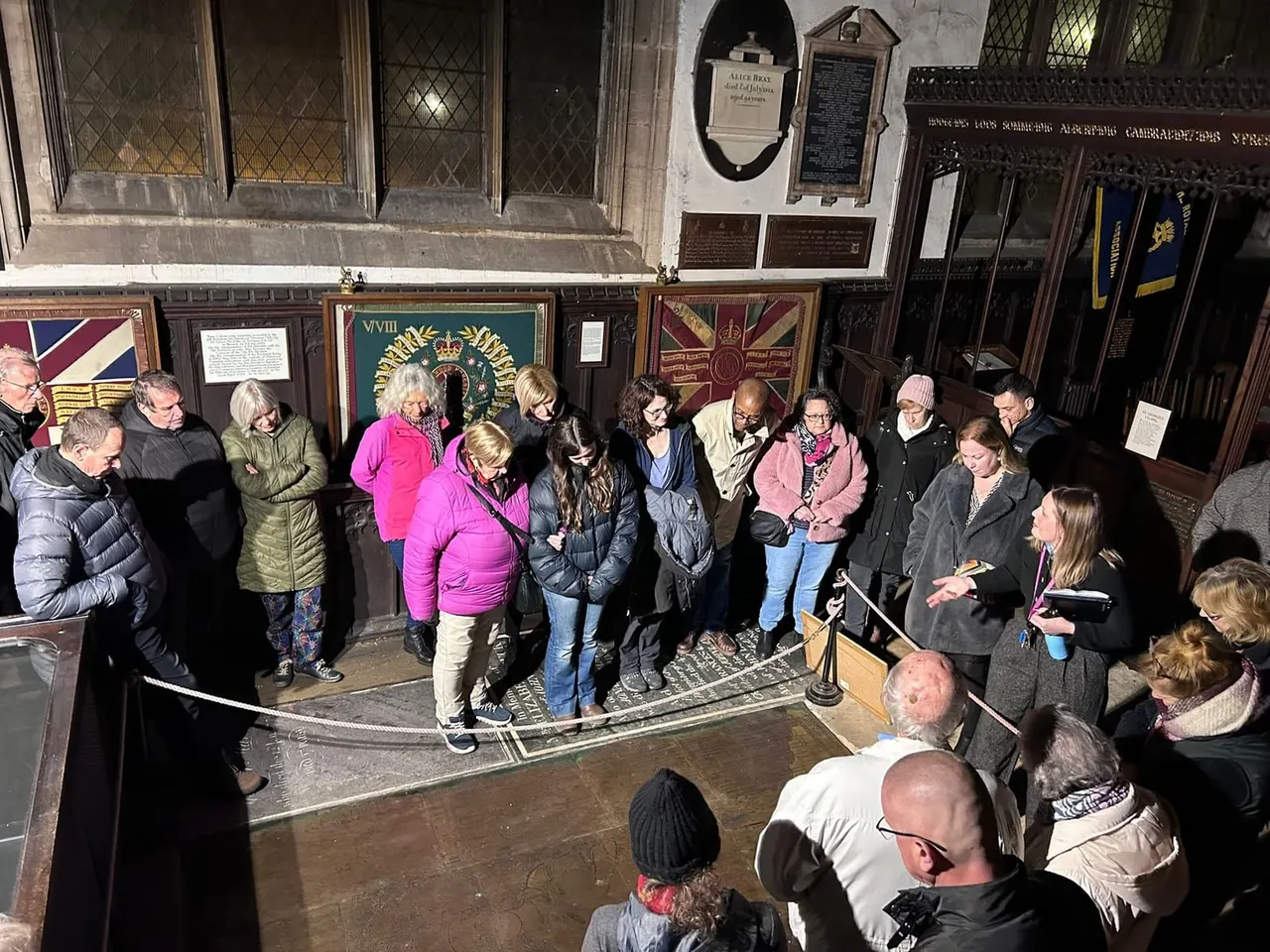 Guided group inside St George's Chapel at St Mary Magdalene Newark