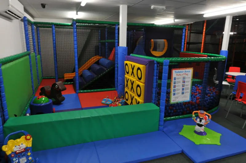 Soft-play slides and ball pit at Mini Mischiefs
