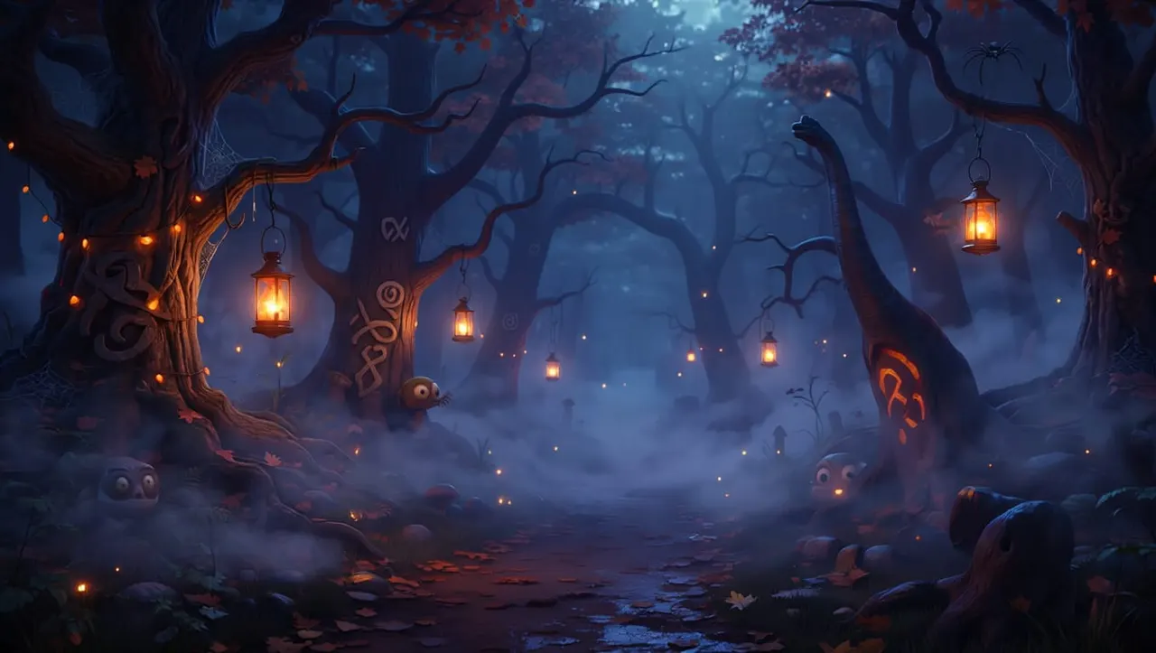 Haunted woodlands night path for After Dark