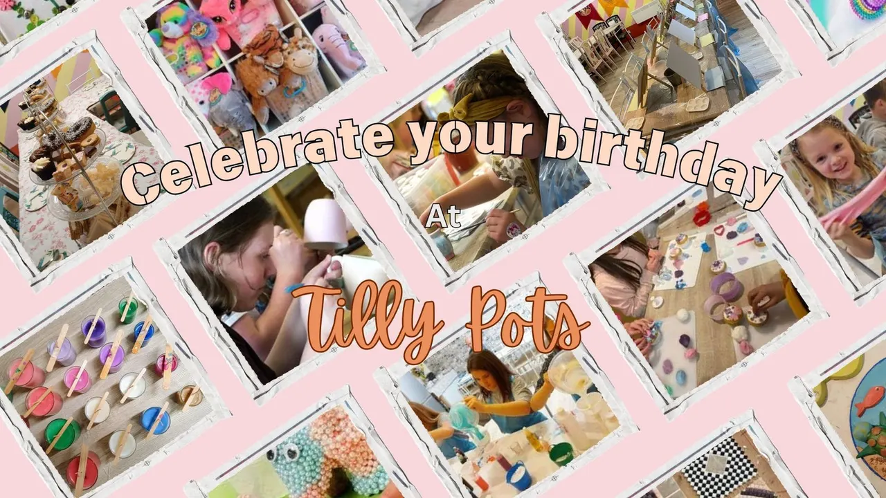 Birthday pottery painting at Tilly Pots