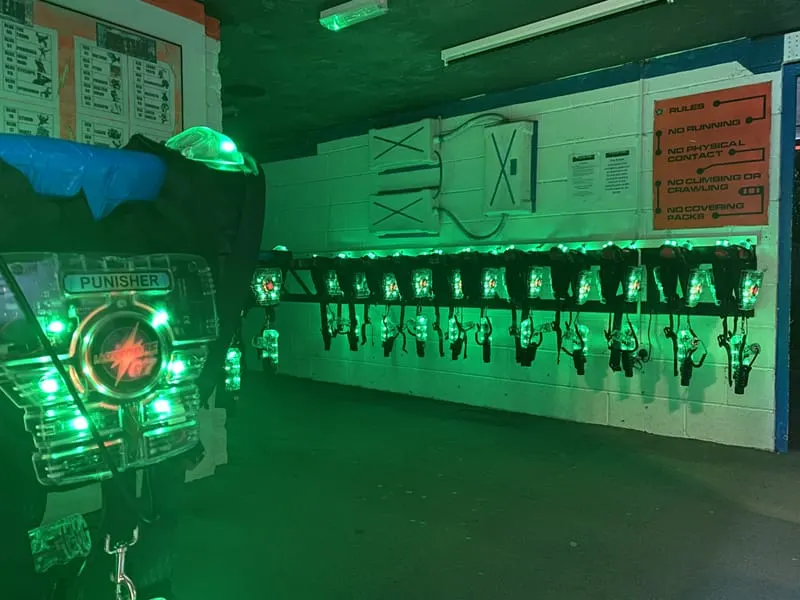Players in the Laser Tag Nottingham multi-level arena