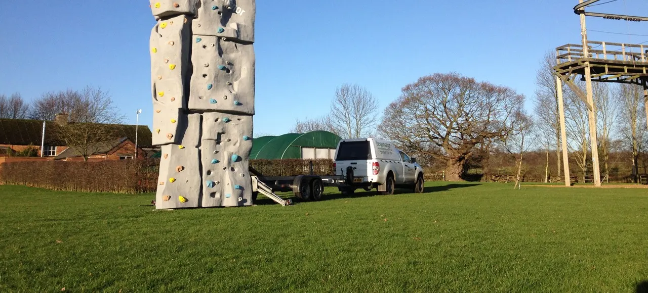 Mobile climbing wall at Beaumanor Hall