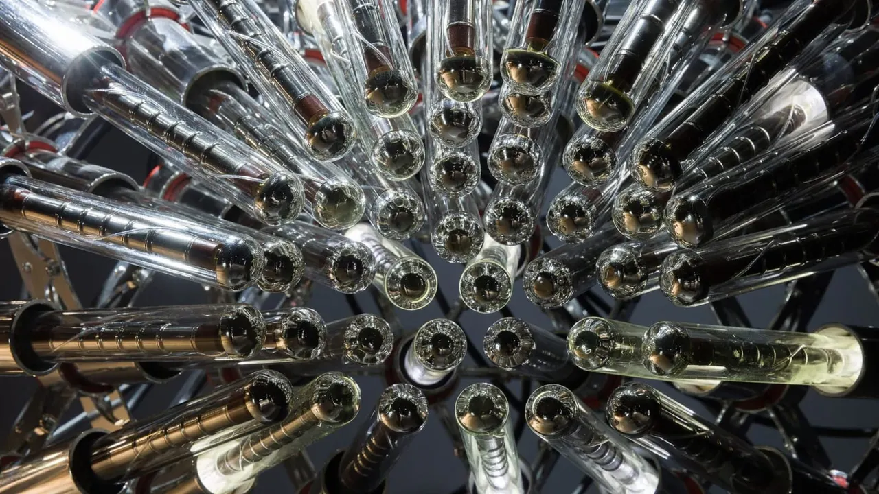 Close-up overhead view of multiple brass instrument mouthpieces arranged in a circle.