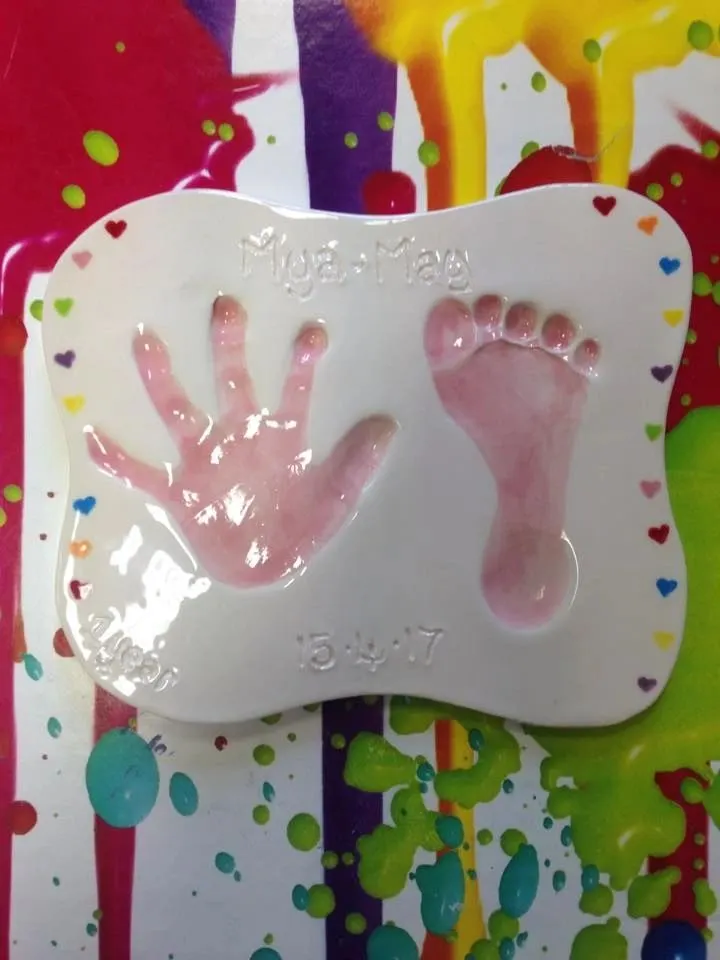 Painted pottery piece at Pot N Kettle Beeston