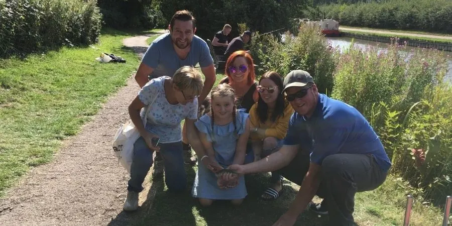 Canal and River Trust Let's Fish coaching - family angling by the water
