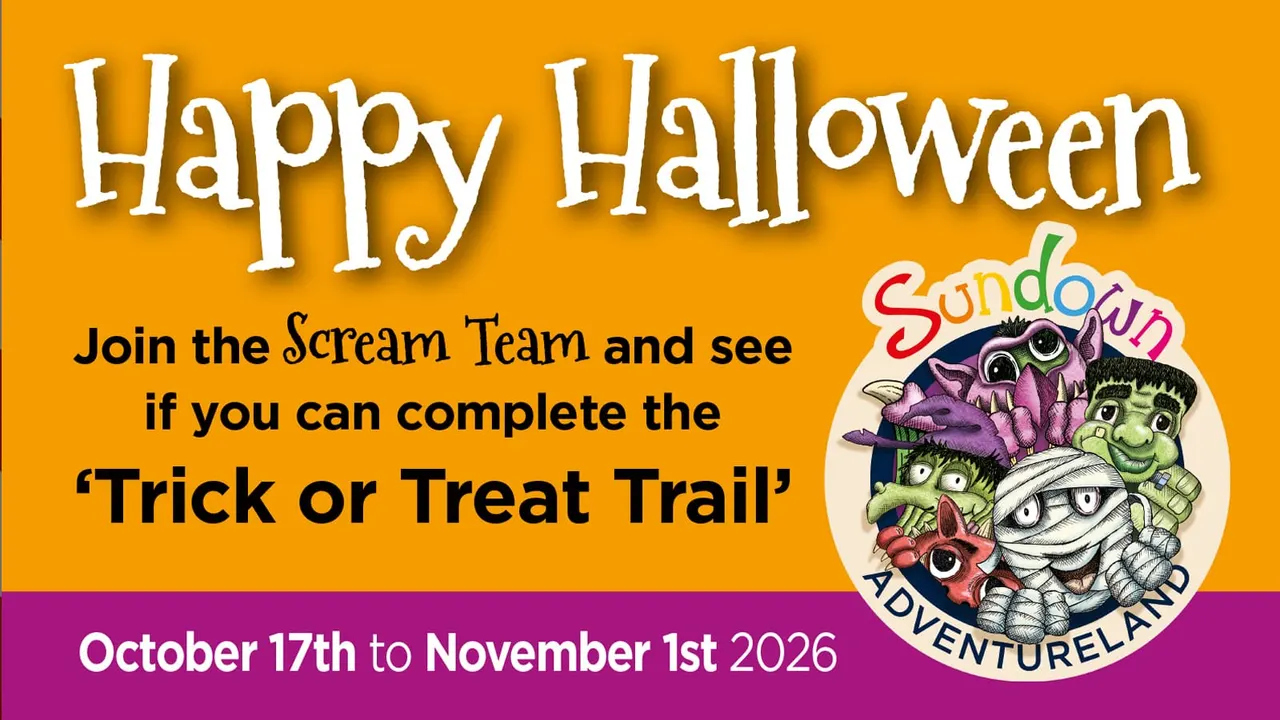 Official 2026 Halloween Spooktacular event art for Sundown Adventureland