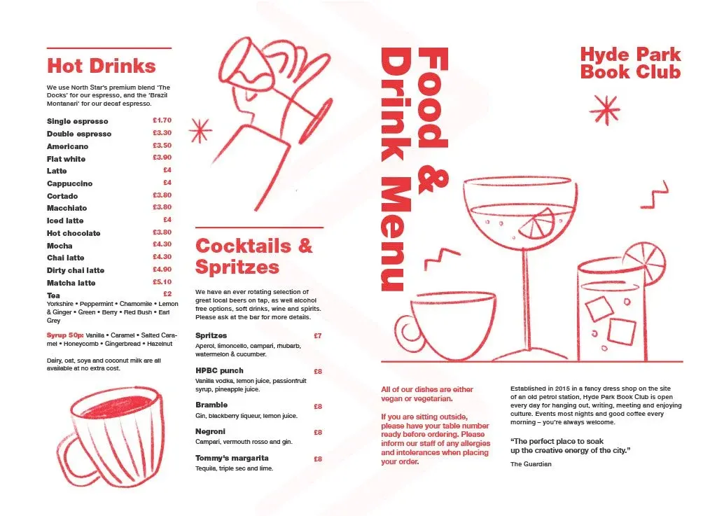 This is a designed graphic — it is a menu page.

GRAPHIC