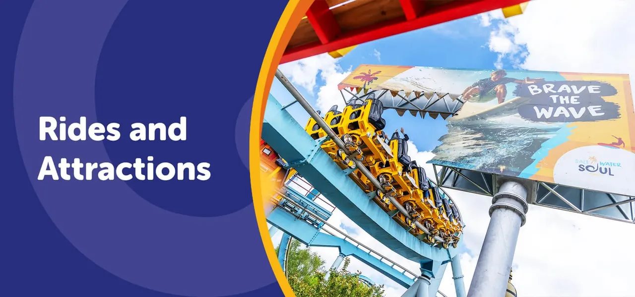 Mix of theme park rides and attractions at Drayton Manor