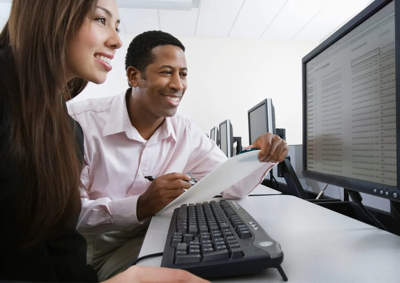 This is a GRAPHIC image (a stock photo styled as a professional/office setting with posed subjects and composited elements for illustrative purposes).